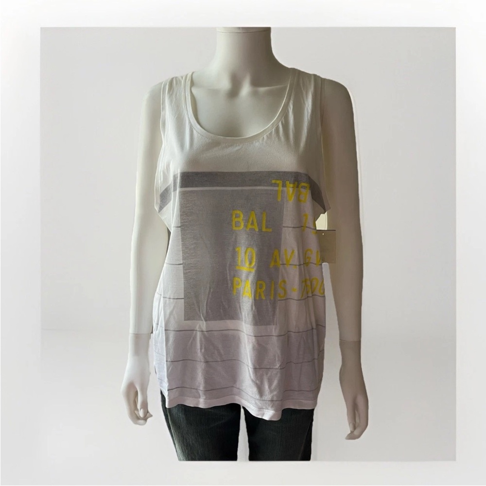 Balenciaga Nautical Navy & White Striped Tank Top XL